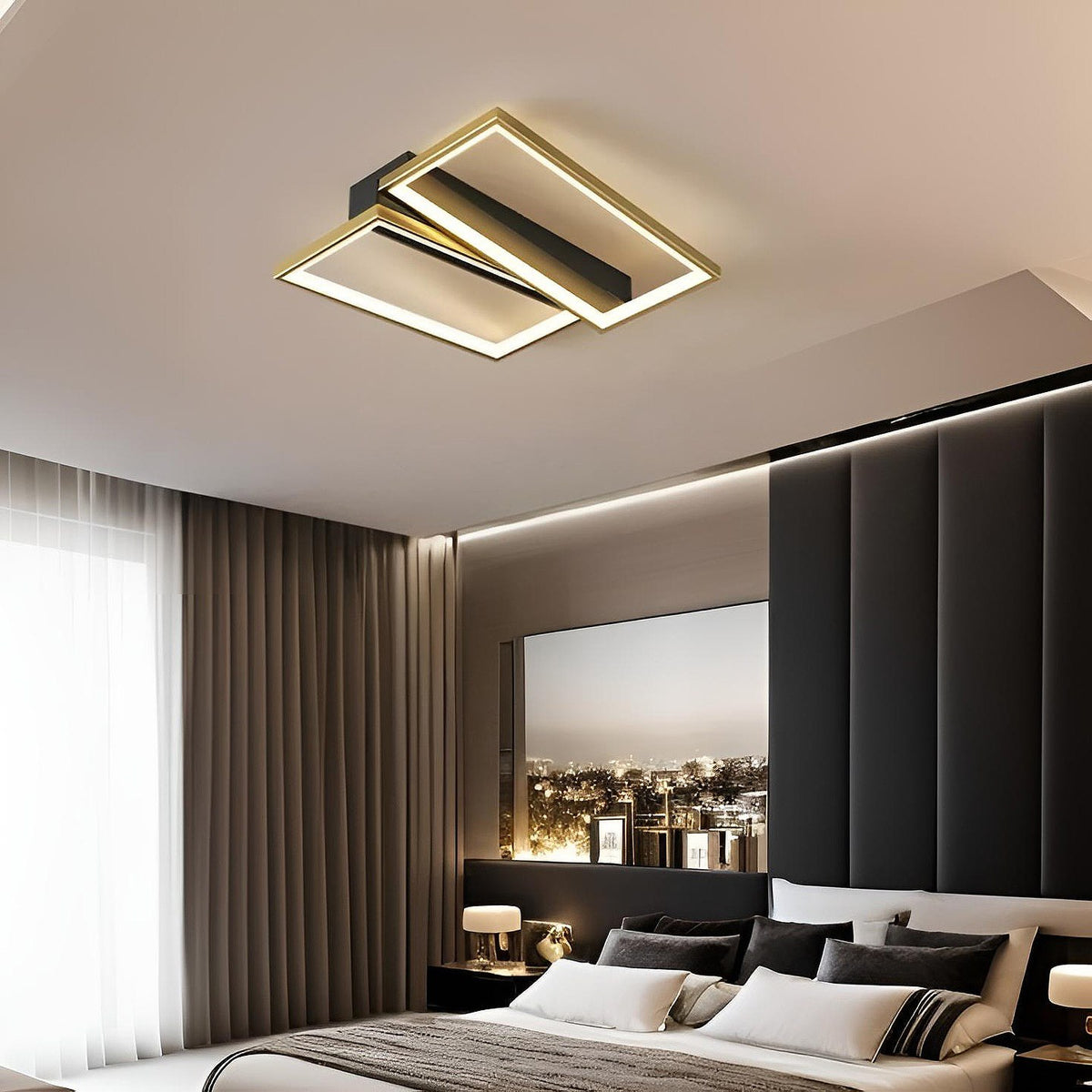 Стельовий світильник Domino Black + Gold L-45 cm Led 44W 3000K-6000K 241076-100003862