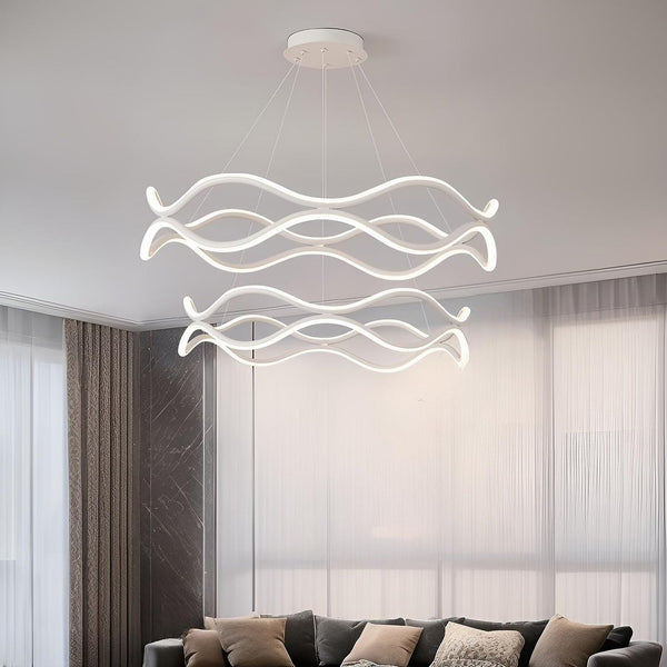 Люстра підвісна 2х ярусна Wavy white Led 80W D600+400 241019-100003882