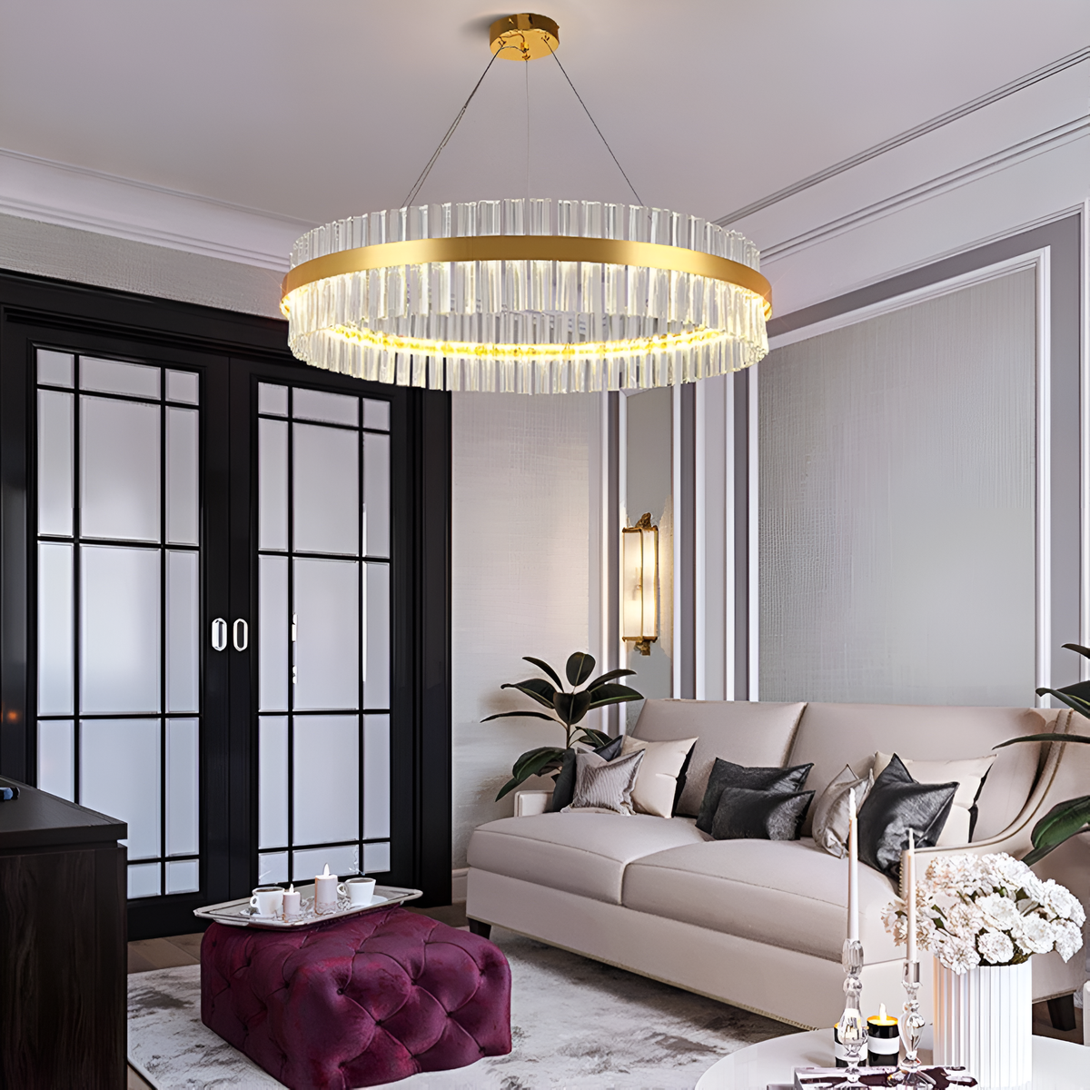 Люстра Glass circle D-60cm Gold 250491-100004592