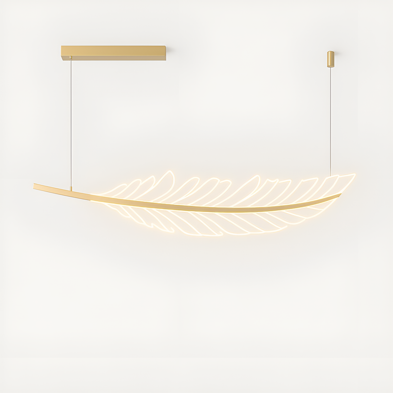 Люстра підвісна золота, світодіодне перо L-120 cm Led Gold Feather 250758-100005654