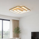 Ультратонка стельова золота люстра з пультом керування L-42 cm Led 80W Gold Double geometry 250864-100005732