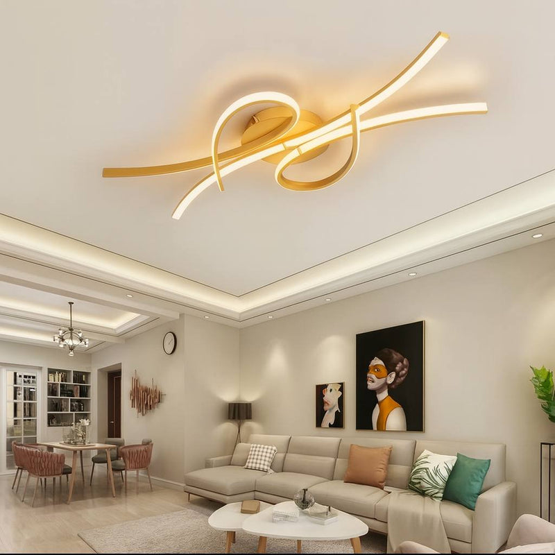 Люстра стельова золота L-86 cm Led Gold Wave Ceiling 250719-100005693