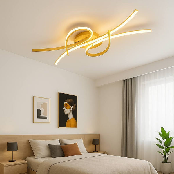 Люстра стельова золота L-86 cm Led Gold Wave Ceiling 250719-100005693