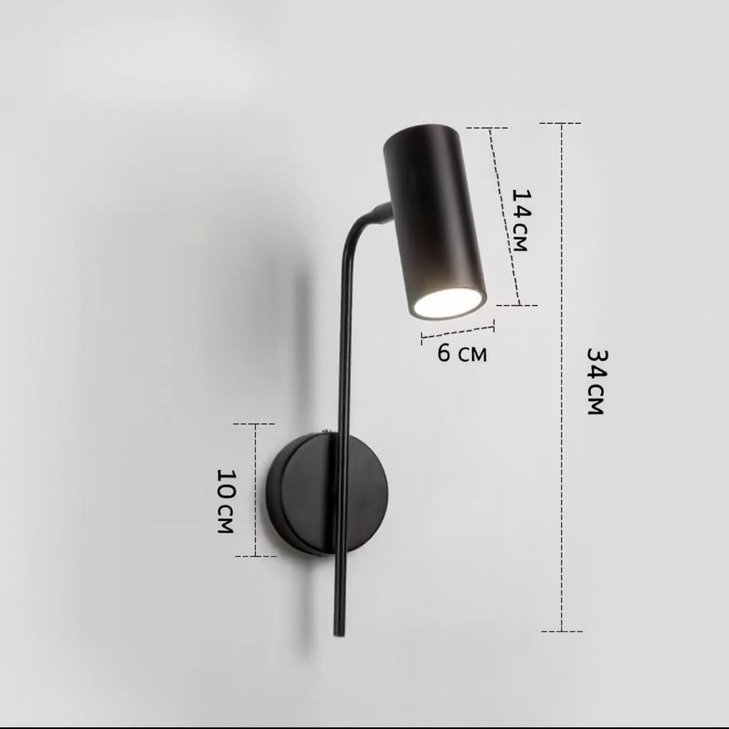 Настінний світильник чорний H-34 cm Led 3000K Black Tube 250858-100005773