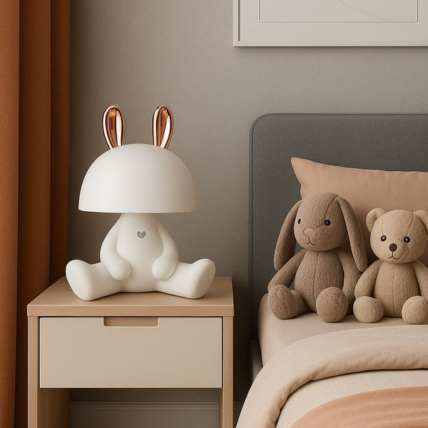 Настільна лампа біла з золотом зайчик H-27 cm Led White+Gold Rabbit 250840-100005817