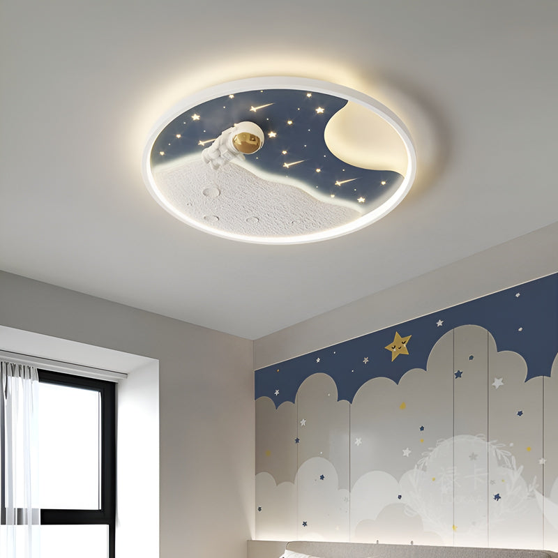Стельова люстра космонавти H-7 cm D-40 cm / D-50 cm Led White / Blue Astronaut 250958-100002054