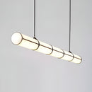 Підвісна люстра чорна з 3-х розмірах L-128/150/210 cm Led White+Black Tube long 250958-100005923