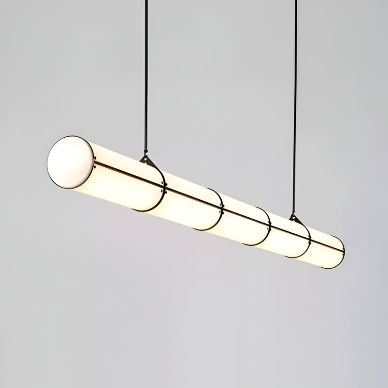 Підвісна люстра чорна з 3-х розмірах L-128/150/210 cm Led White+Black Tube long 250958-100005923