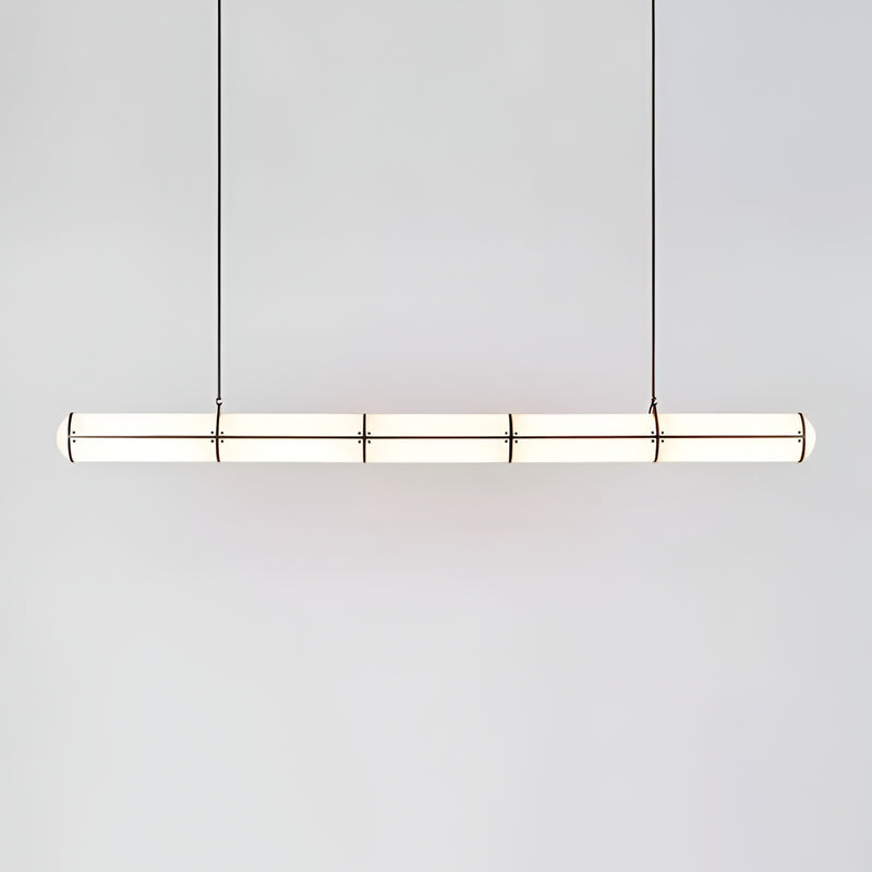 Підвісна люстра чорна з 3-х розмірах L-128/150/210 cm Led White+Black Tube long 250958-100005923