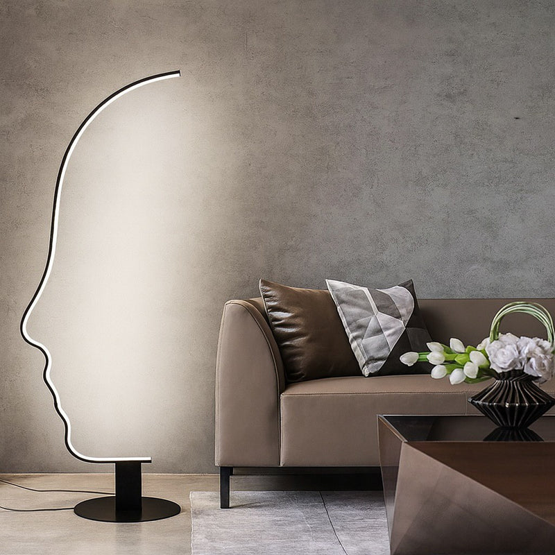 Торшер чорний у вигляді обличчя H-177 cm W-55 cm Led 25W 4000K Black Face 250940-100002064