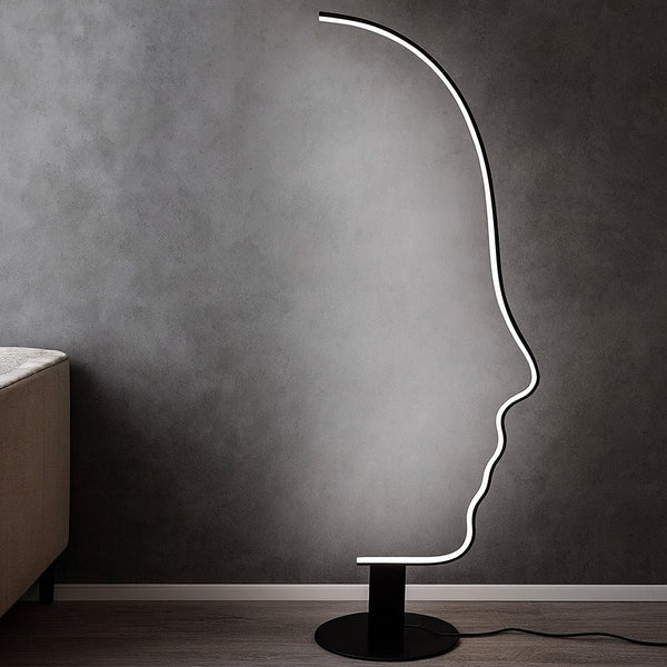 Торшер чорний у вигляді обличчя H-177 cm W-55 cm Led 25W 4000K Black Face 250940-100002064