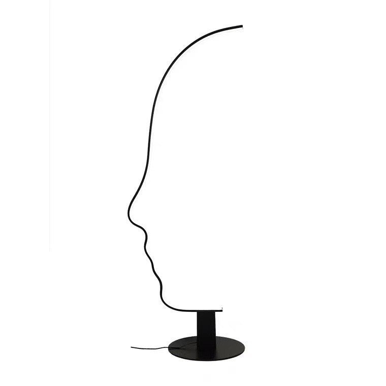 Торшер чорний у вигляді обличчя H-177 cm W-55 cm Led 25W 4000K Black Face 250940-100002064
