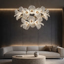 Підвісна люстра золота D-80+50 cm Led 3000K-6000K Gold Flowers 260419-100007757