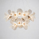 Підвісна люстра золота D-80+50 cm Led 3000K-6000K Gold Flowers 260419-100007757