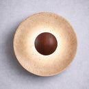 Настінний світильник з натурального травертину D-25 cm Led Beige+Brown Sun 260419-100007759