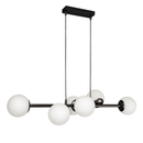 Люстра підвісна чорна з білими плафонами L-90 cm E27*6 Black+White Bollo 250731-100005471