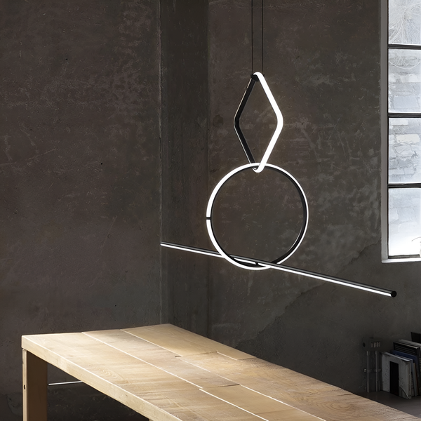 Люстра чорна геометрична підвісна L-170 cm H-137 cm Led 50W 4000K Black Elements 230758-100002336