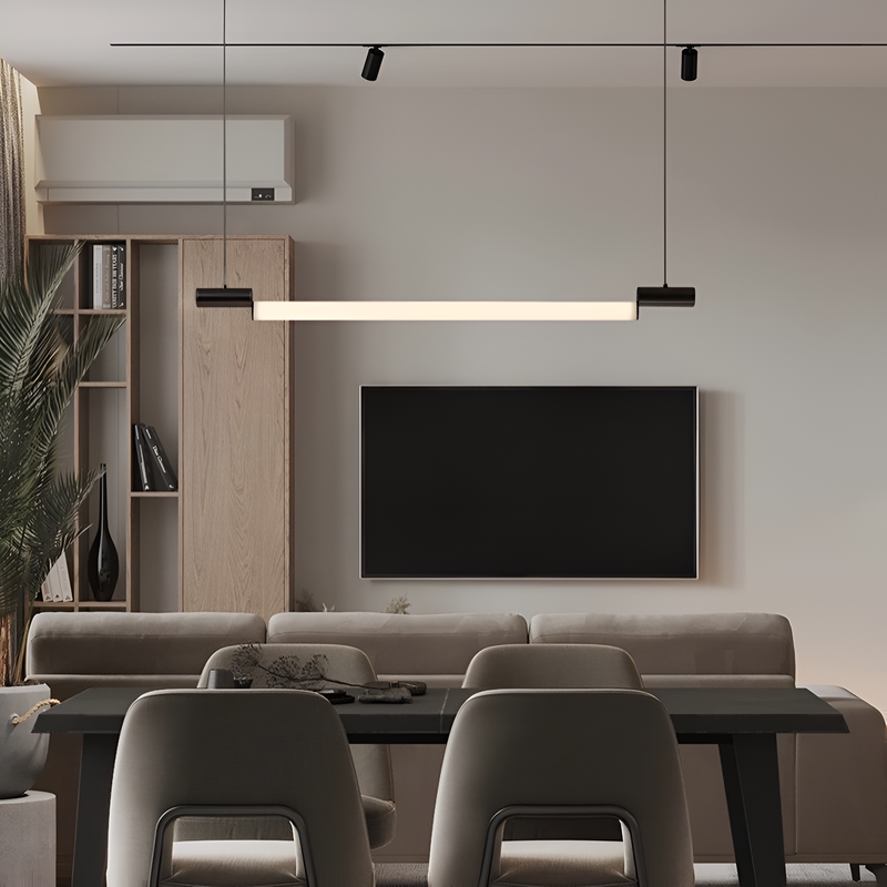 Люстра чорна / золота підвісна сучасна L-120 cm H-150 cm Led 20W Black / Gold Halves 230858-100002439