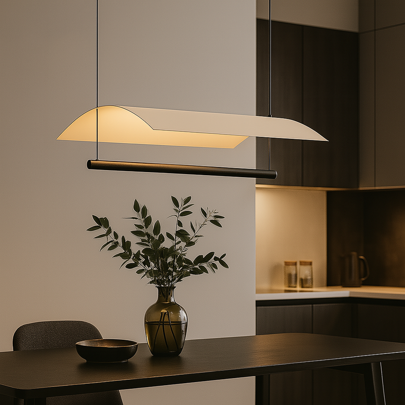 Світильник підвісний з одинарним корпусом Парус L-60 cm Led Black+White Canvas 250718-100005505