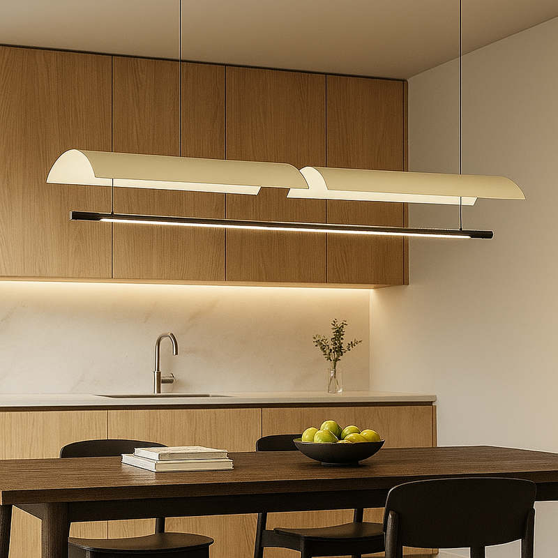 Світильник підвісний з подвійним корпусом Парус L-118 cm Led Black+White Canvas 250718-100005501