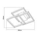 Стельова люстра біло-чорна L-50 cm Led 100W 3000K-6000K White+Black Square 260260-100007377