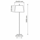 Торшер золотий з чорним абажуром Стенд H-169 cm E27 Gold+Black Stand 250740-100005500