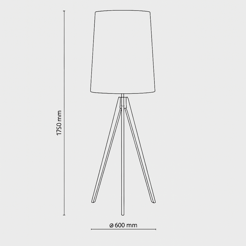 Торшер тринога дерев'яний з бежевим абажуром Сканді H-175 cm E27 Wood+Beige Scandi 250740-100005495