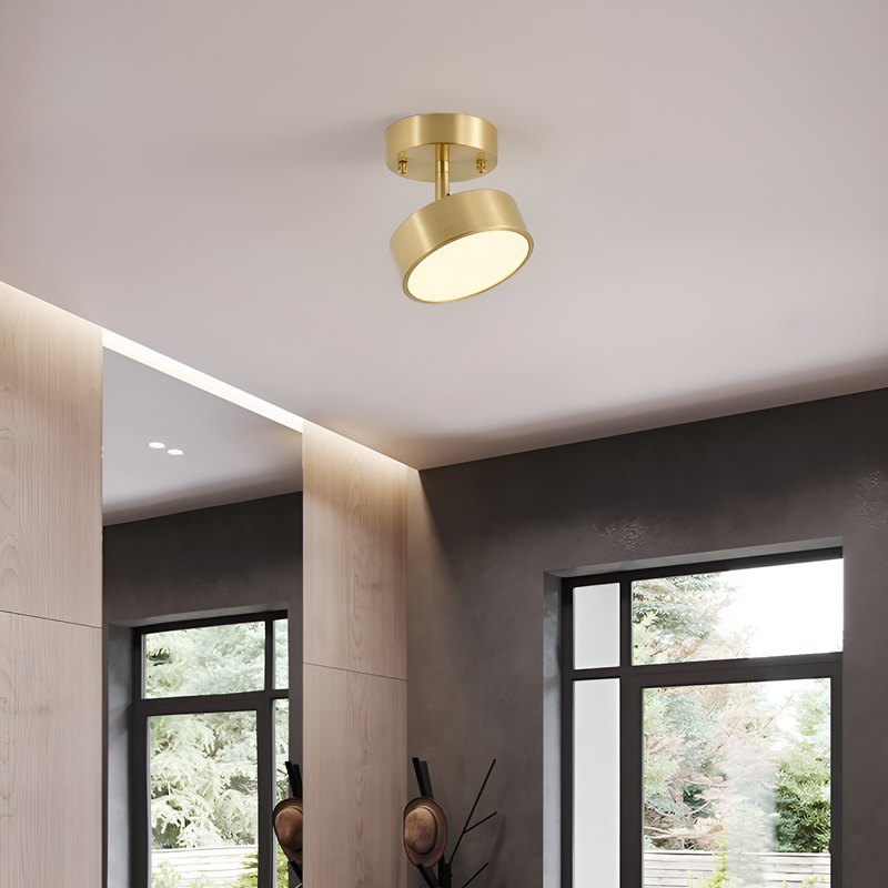 Світильник поворотний стельовий золотий D-12/ D-20 cm 4000К Gold Spin spot Ceiling 231158-100002714