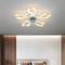 Стельова люстра біла з прозорим вентилятором керована квітка D-68 cm Led 85+18W White Fan lamp Flower 250775-100005529