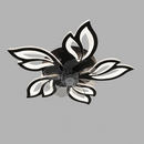 Стельова люстра чорна з прозорим вентилятором керована квітка D-68 cm Led 85+18W Black Fan lamp Flower 250775-100005530
