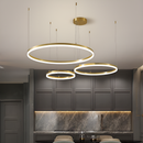 Люстра підвісна золоті кільця L-142 cm Led D-40+60+80 cm 112W 3500К Total Rings Gold Matte 210720-100000146
