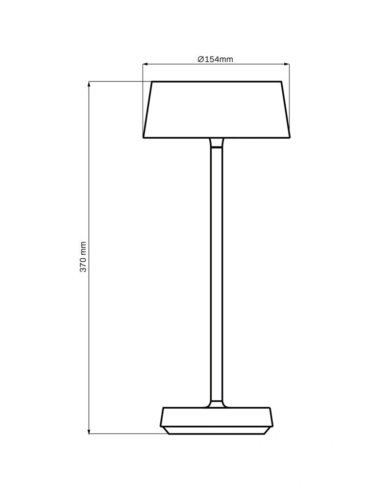 Акумуляторна лампа чорна H-37 cm Led 3.4W 2700K Black Lamp 251240-100006828