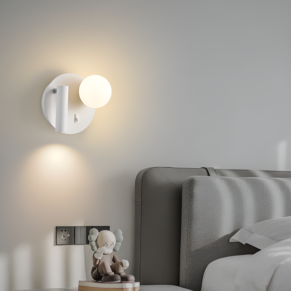 Настінний світильник білий з круглим плафоном D-17 cm Led G9 White Bollo 250718-100005515