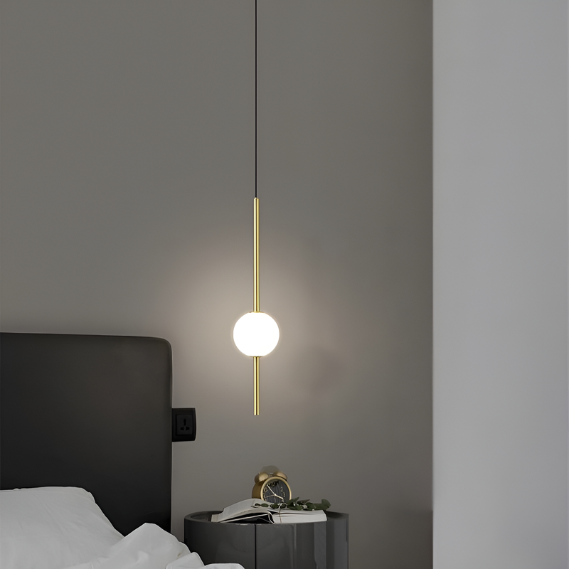 Підвісний світильник золотий / чорний одинарний з кулею D-12 cm 4000K 10W Led Vertical tubes Gold/Black 231158-100002741
