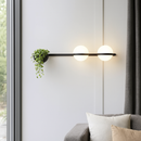 Настінний світильник чорний з білими плафонами та кашпо L-120 cm Led / E14 Green Orbit 2 balls flower 250758-100005521