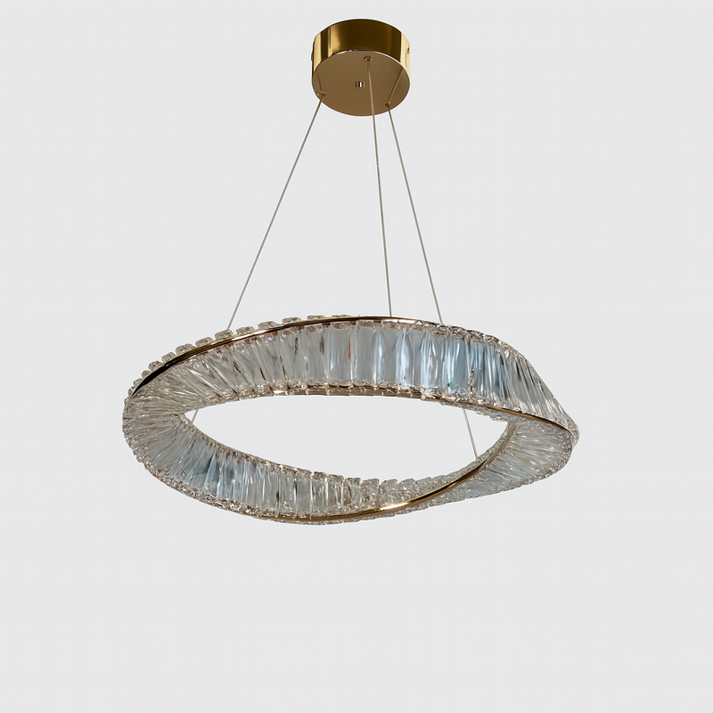 Люстра золота світлодіодна з кришталевим плафоном Кристал D-60 cm / D-80 cm Led Crystal diamond 250735-100005617