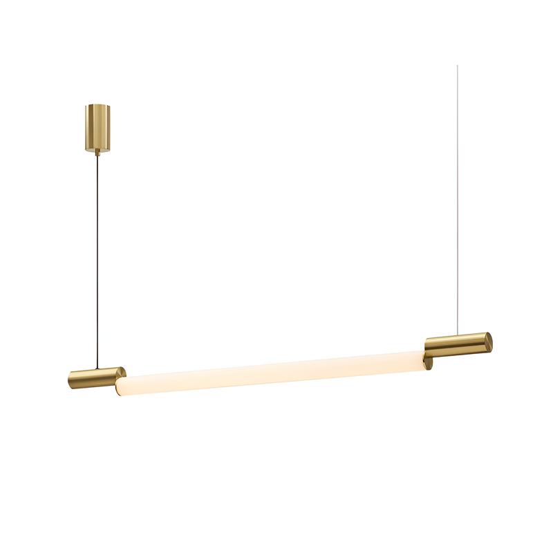 Люстра чорна / золота підвісна сучасна L-120 cm H-150 cm Led 20W Black / Gold Halves 230858-100002439