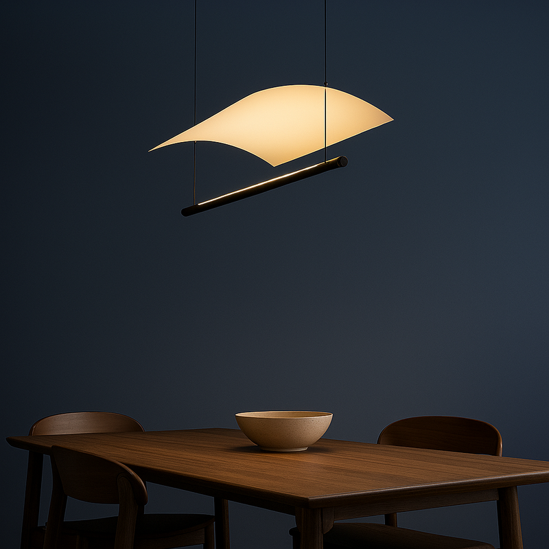 Світильник підвісний з одинарним корпусом Парус L-50 cm Led Black+White Canvas 250718-100005502