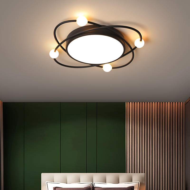 Стельова люстра світильник золота / чорна кругла D-40/D-50 cm Black/Gold Ceiling Orbital 230858-100002434