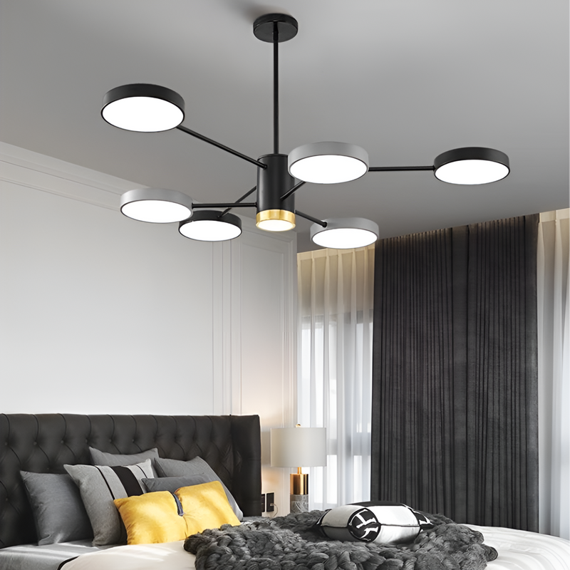 Люстра сіра з чорним D-70 cm Led H-40 cm 62W / 90W Супутник Black+Grey Orbit Lamp 6 ламп та 8 ламп 231058-100002638