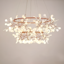 Люстра золота підвісна з білими пелюстками Квіткова D-106 cm+80cm LED Cooper & White Exclusive 220101-100000630