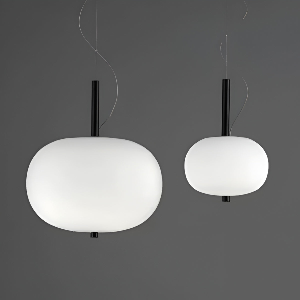 Підвісний білий світильник D-24 cm / 30 cm Led 6W / 9W White+ Black Former ball 260658-100008277