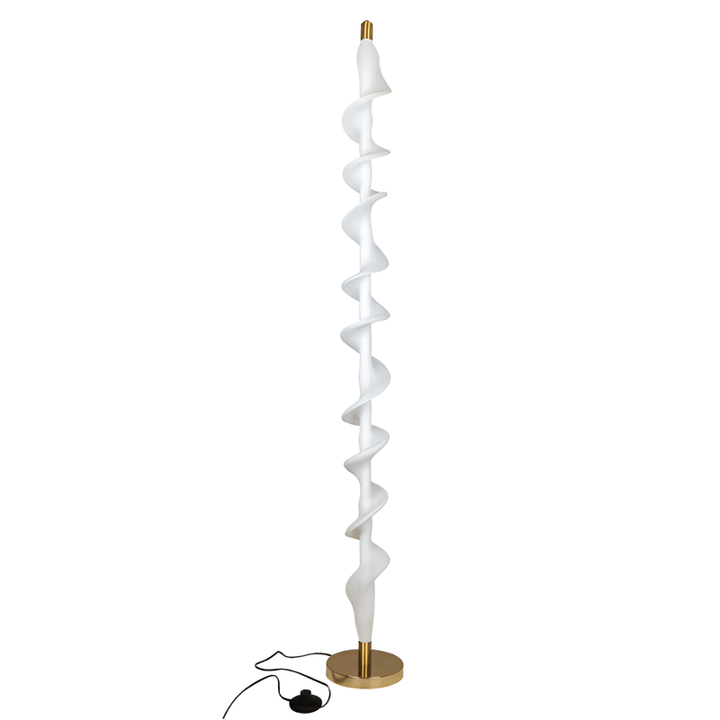 Торшер з білої акрилової сіткі з золотом H-152 cm Led 21W 4000K White+Gold Silk 250731-100005448