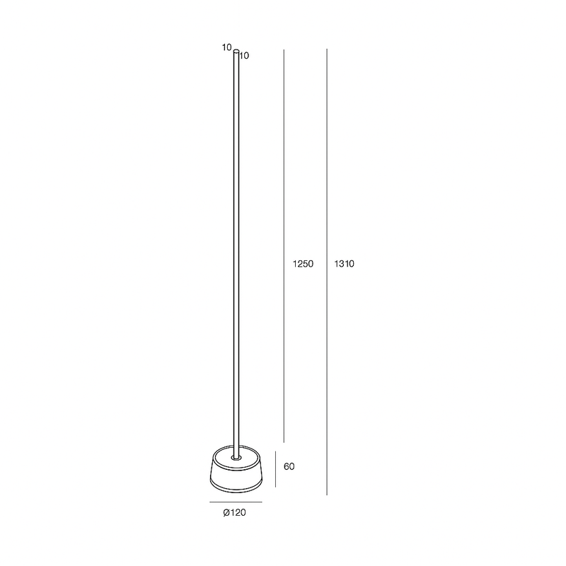 Торшер металевий лінійний чорний/білий H-131 cm Led 12W Black/White Pipeline 250725-100005509