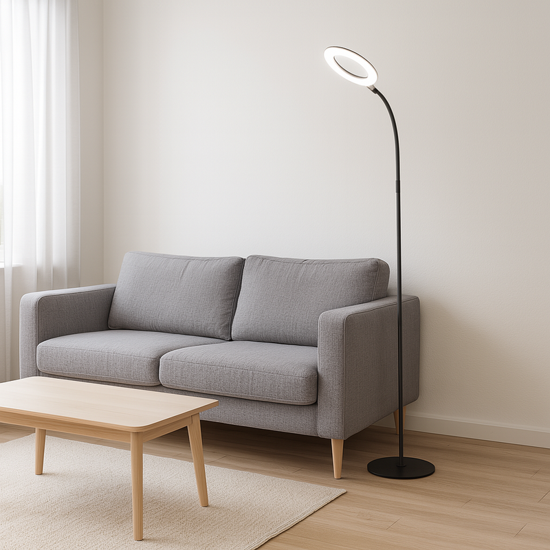 Торшер чорний з гнучким плафоном H-169 cm Led 7W 5000K Black 250755-100005442