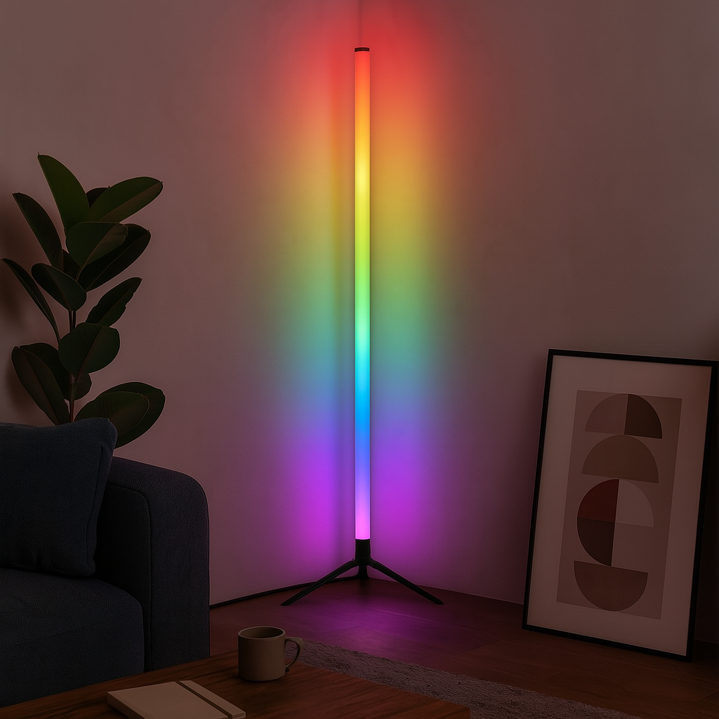 Торшер чорний різнокольоровий Лед Led 10W RGB Black Rainbow 250755-100005440