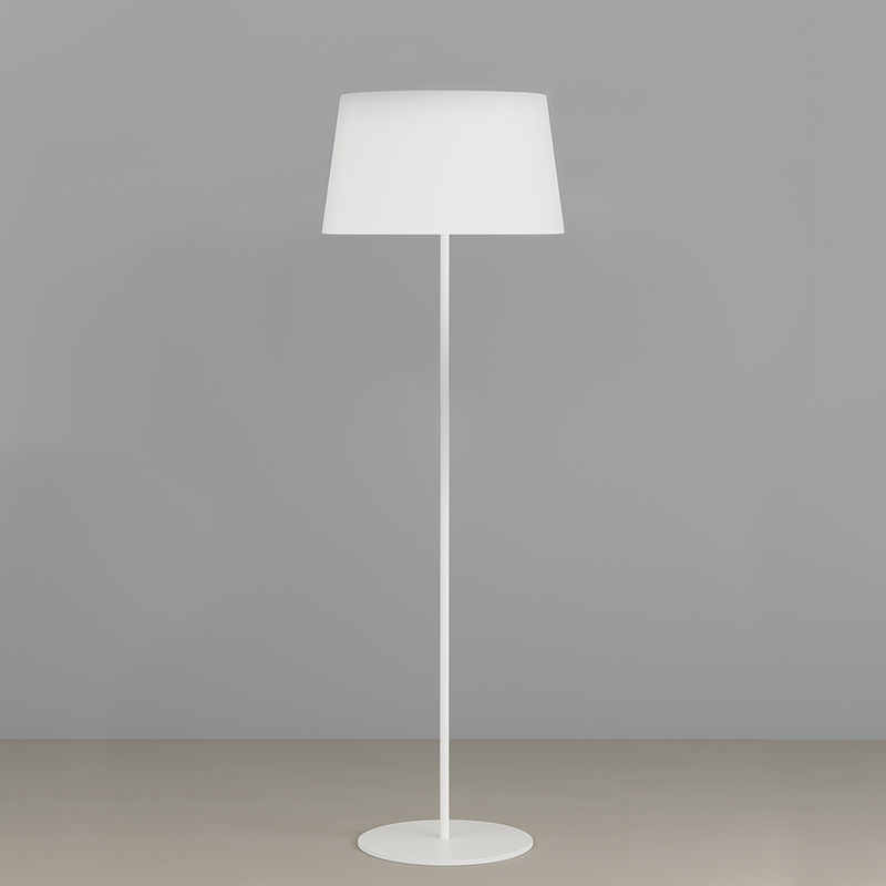 Торшер білий металевий з білим абажуром Вайт H-148 cm E27 White 250740-100005498