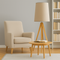 Торшер тринога дерев'яний з бежевим абажуром Сканді H-175 cm E27 Wood+Beige Scandi 250740-100005495