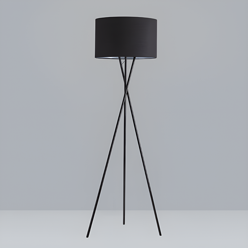 Торшер тринога чорний з чорним абажуром H-154 cm E27 Total Black 250740-100005492