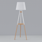 Торшер тринога дерев'яний з полицею Сканді H-148 cm E27 White Scandi Wood 250740-100005490